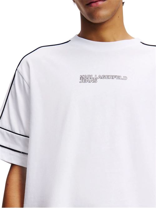 T-shirt uomo bianca in cotone Karl Lagerfeld jeans | A2M17052100